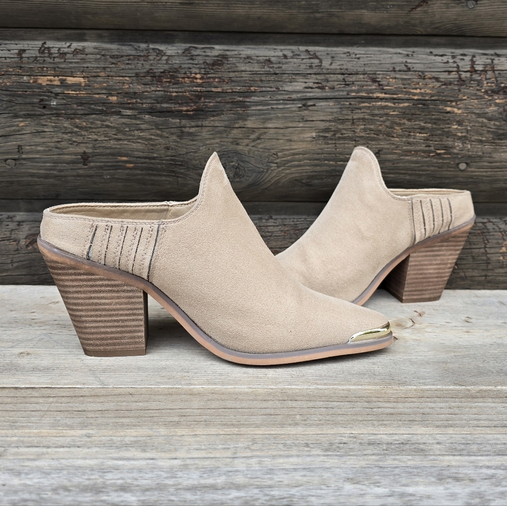 C Comfort NEW Modern Western Minimalist Pointed Heel Mule Bootie 8W - Picture 4 of 13